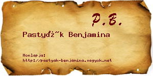 Pastyák Benjamina névjegykártya